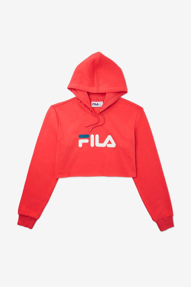 Fila Hoodie Womens Red - Lalage Cropped - Philippines 4062957-NP